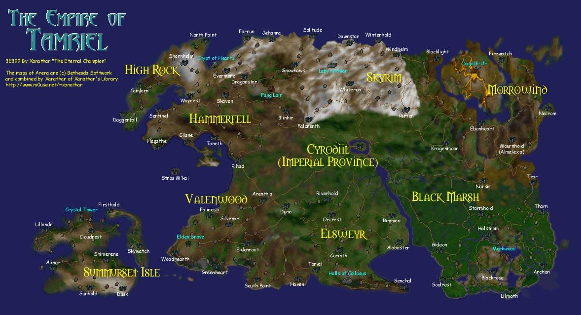 elder scrolls skyrim map. Rock and Hammerfell,Skyrim